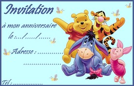 carte invitation winnie l ourson et ses amis